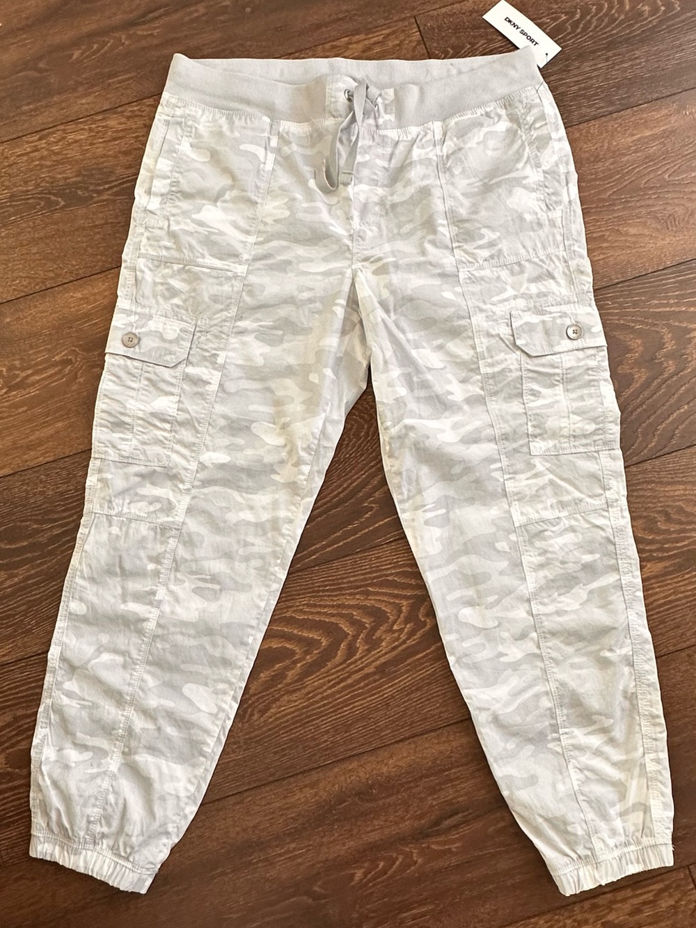 DKNY Light Gray Camo Cargo Jogger Pants